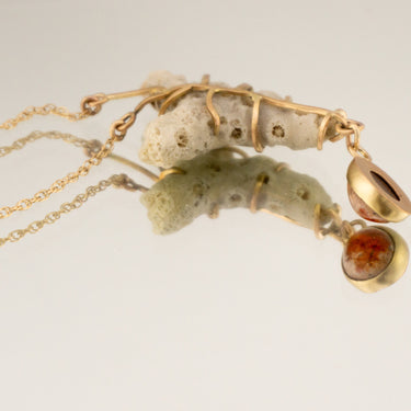 Virginia Key Coral + Fire Agate Necklace