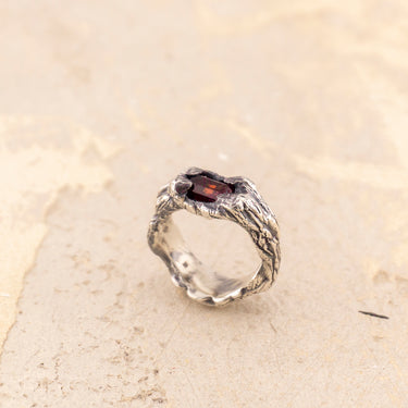 Grounded Garnet Ring